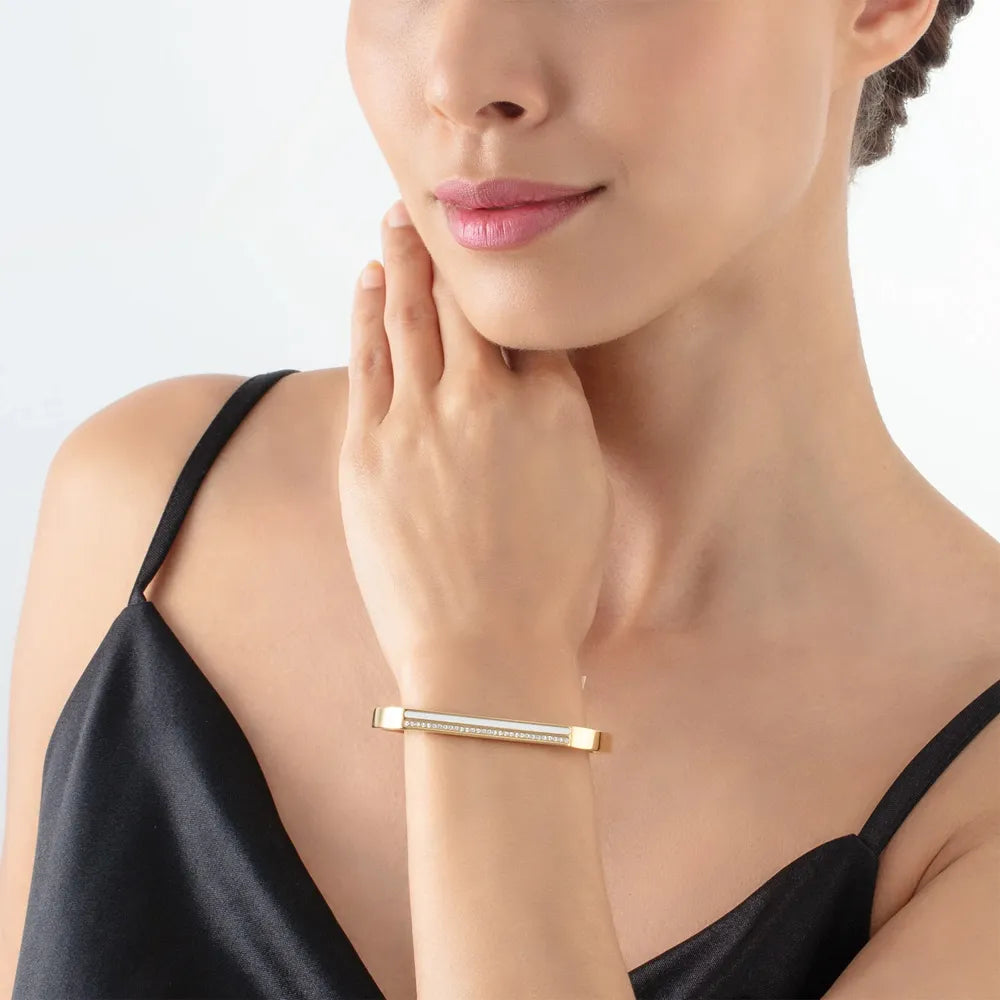 Gold White Earrings