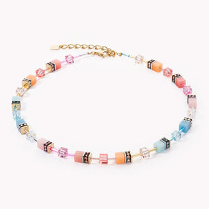 GeoCUBE® Iconic Necklace aqua-apricot
