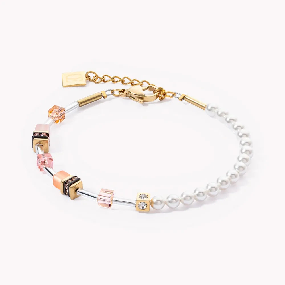 Geocube Mini Pearl Bracelet Apricot