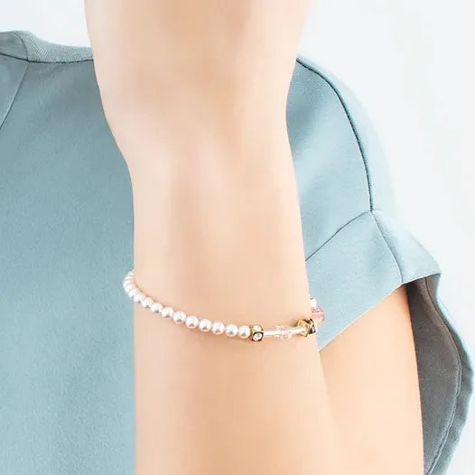 Geocube Mini Pearl Bracelet Apricot