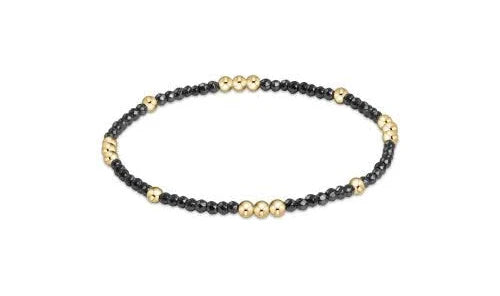 WORTHY PATTERN 2MM BEAD BRACELET - FACETED HEMATITE