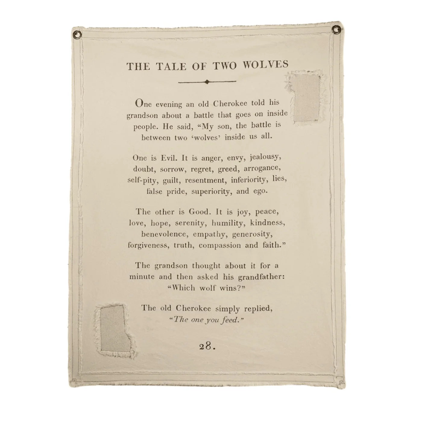 Tale of Two Wolves Canvas Wall Hanging