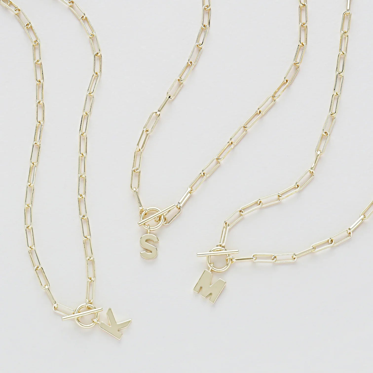 Toggle Initial Necklace Gold