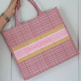 Pink Tweed Mahjong Tote