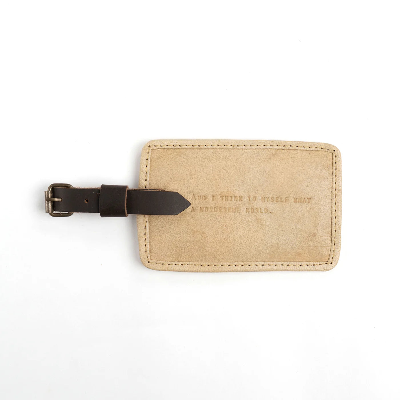 Honey Leather Luggage Tag - wonderful world