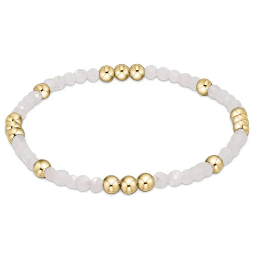 Worthy pattern 3mm bead bracelet - moonstone