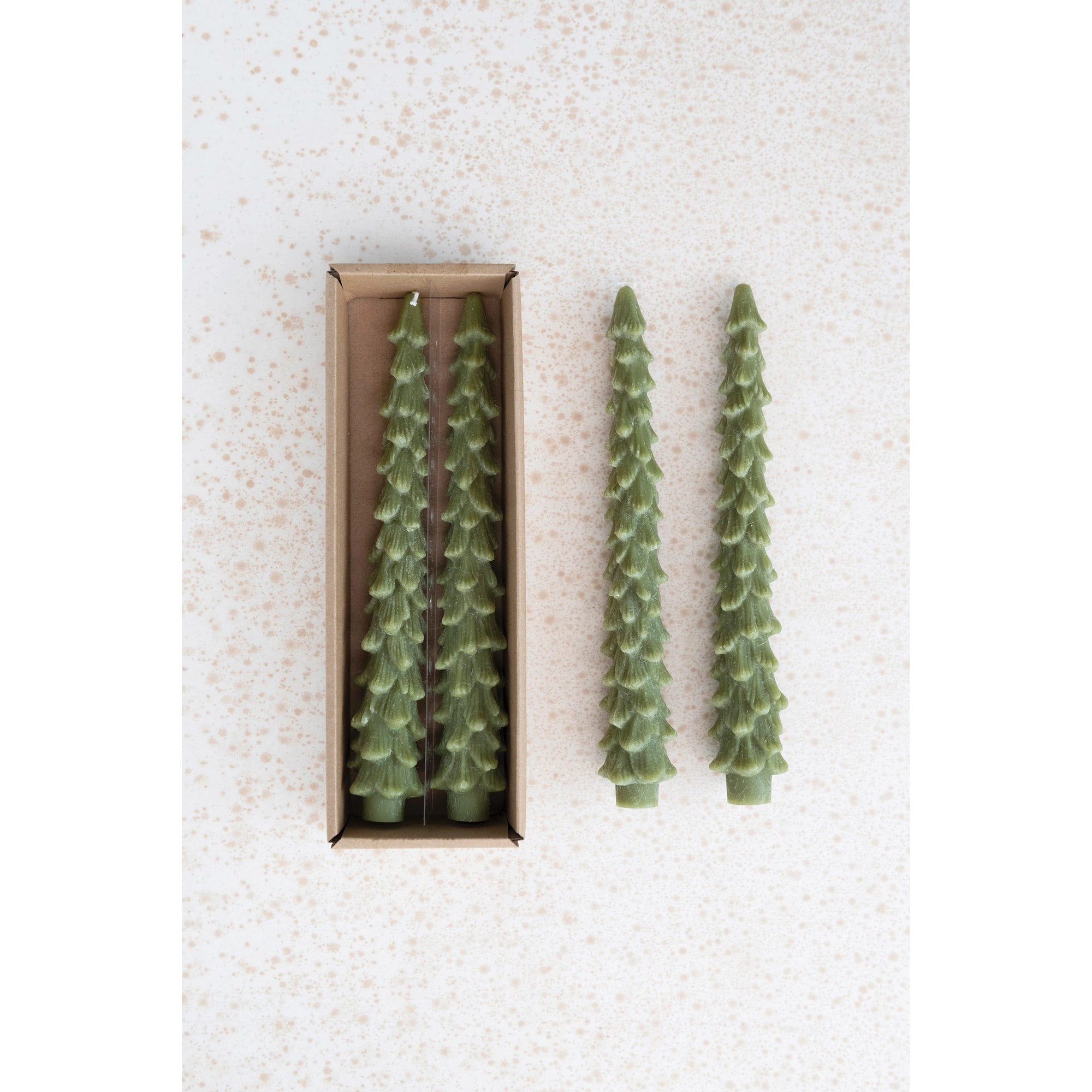 Tree Taper Candles/ green