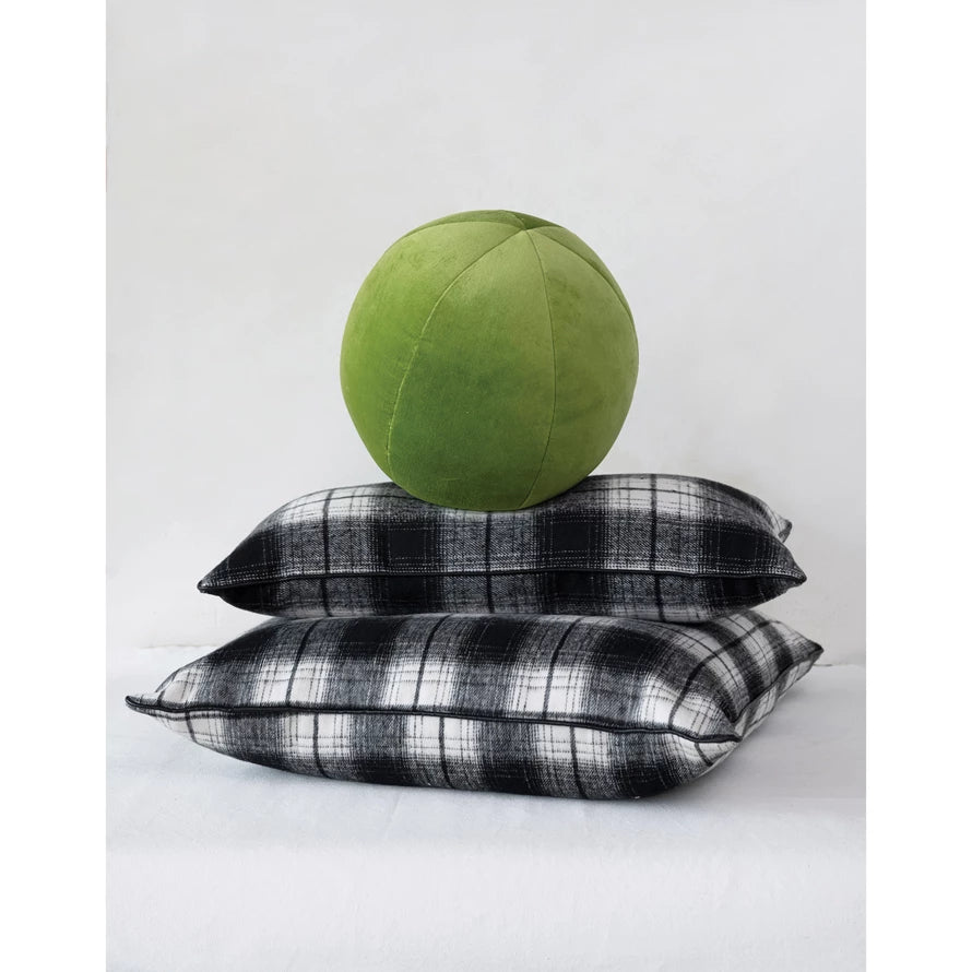 Black and White Plaid Lumbar Pillow