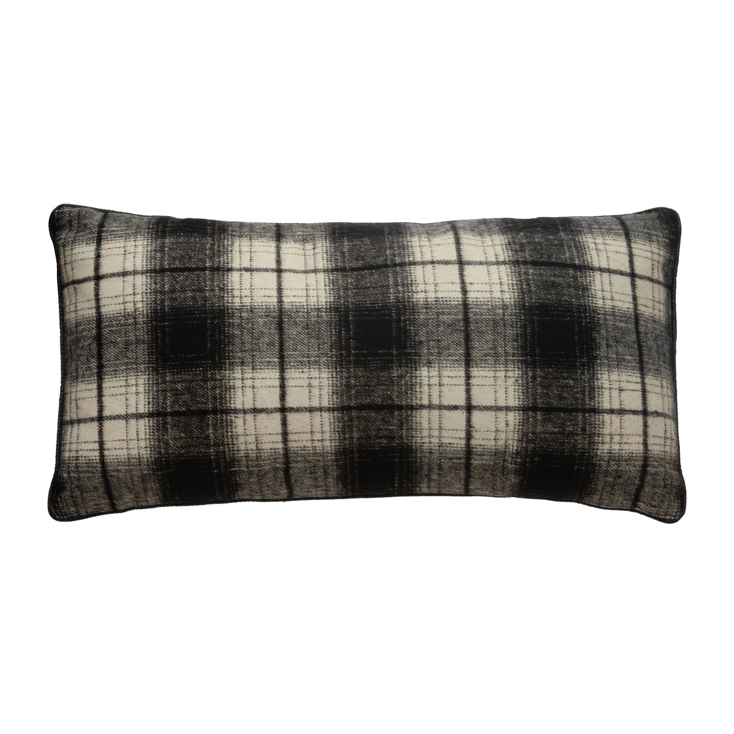 Black and White Plaid Lumbar Pillow