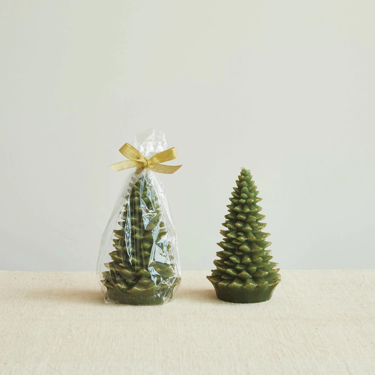 Gold Tipped Tree Candle