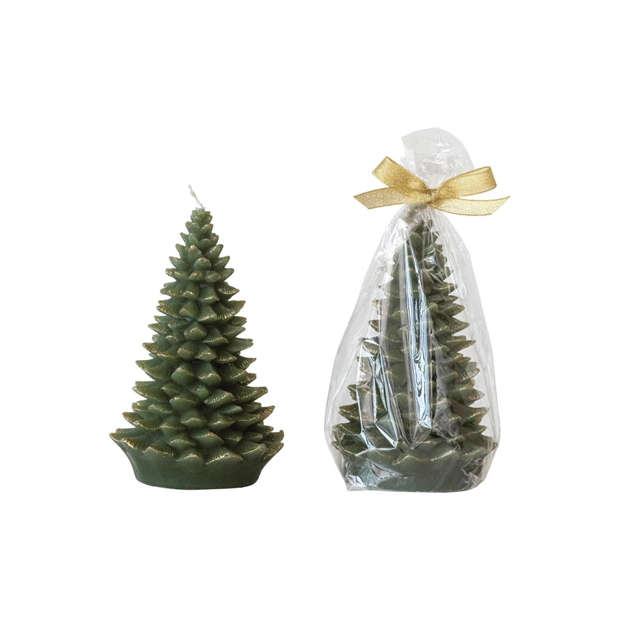Gold Tipped Tree Candle