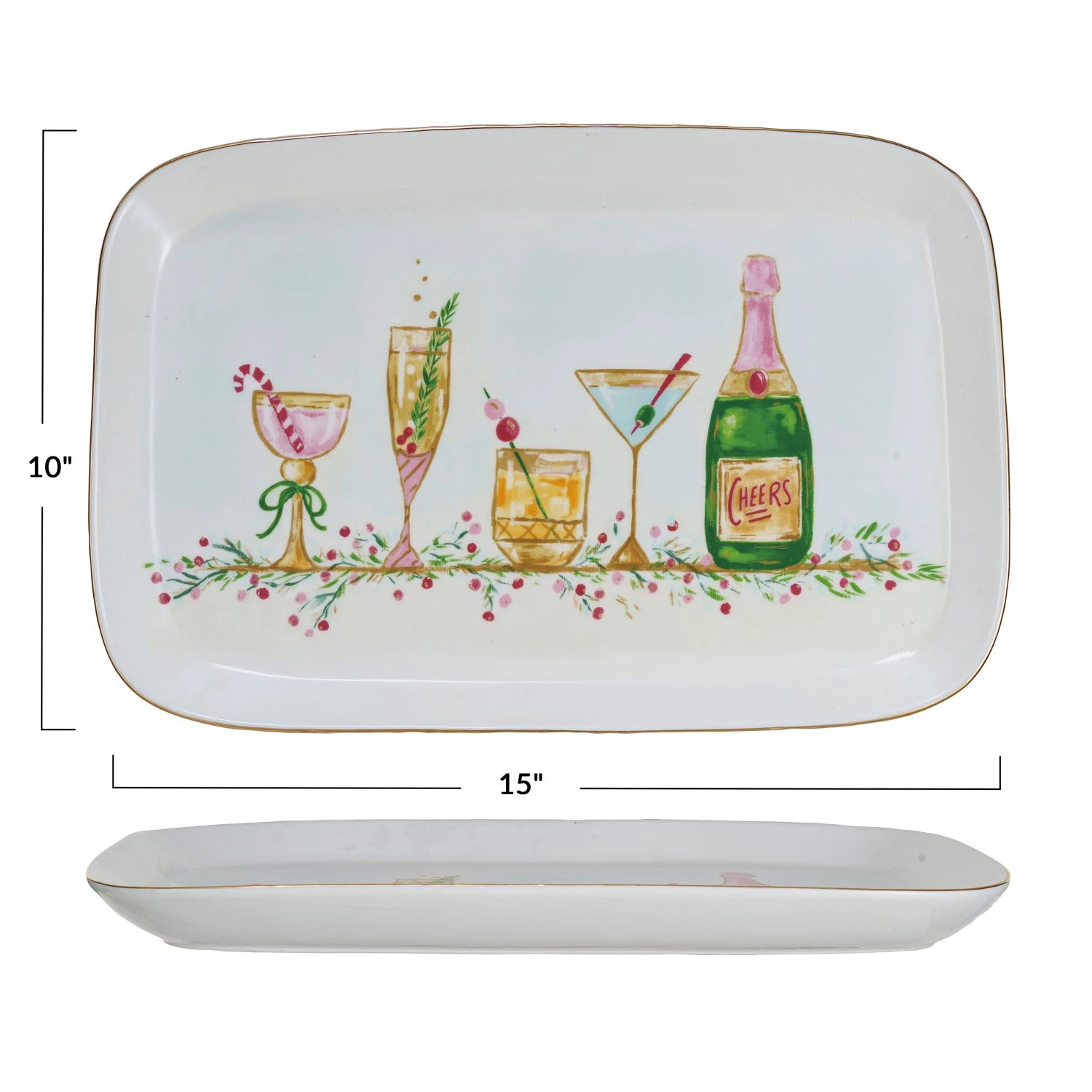 Platter with holiday cocktails