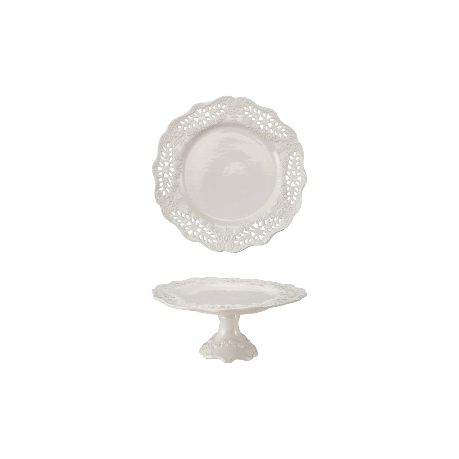 Scalloped Pedestal with Lace Pattern