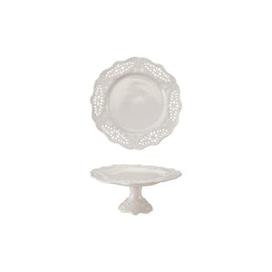 Scalloped Pedestal with Lace Pattern