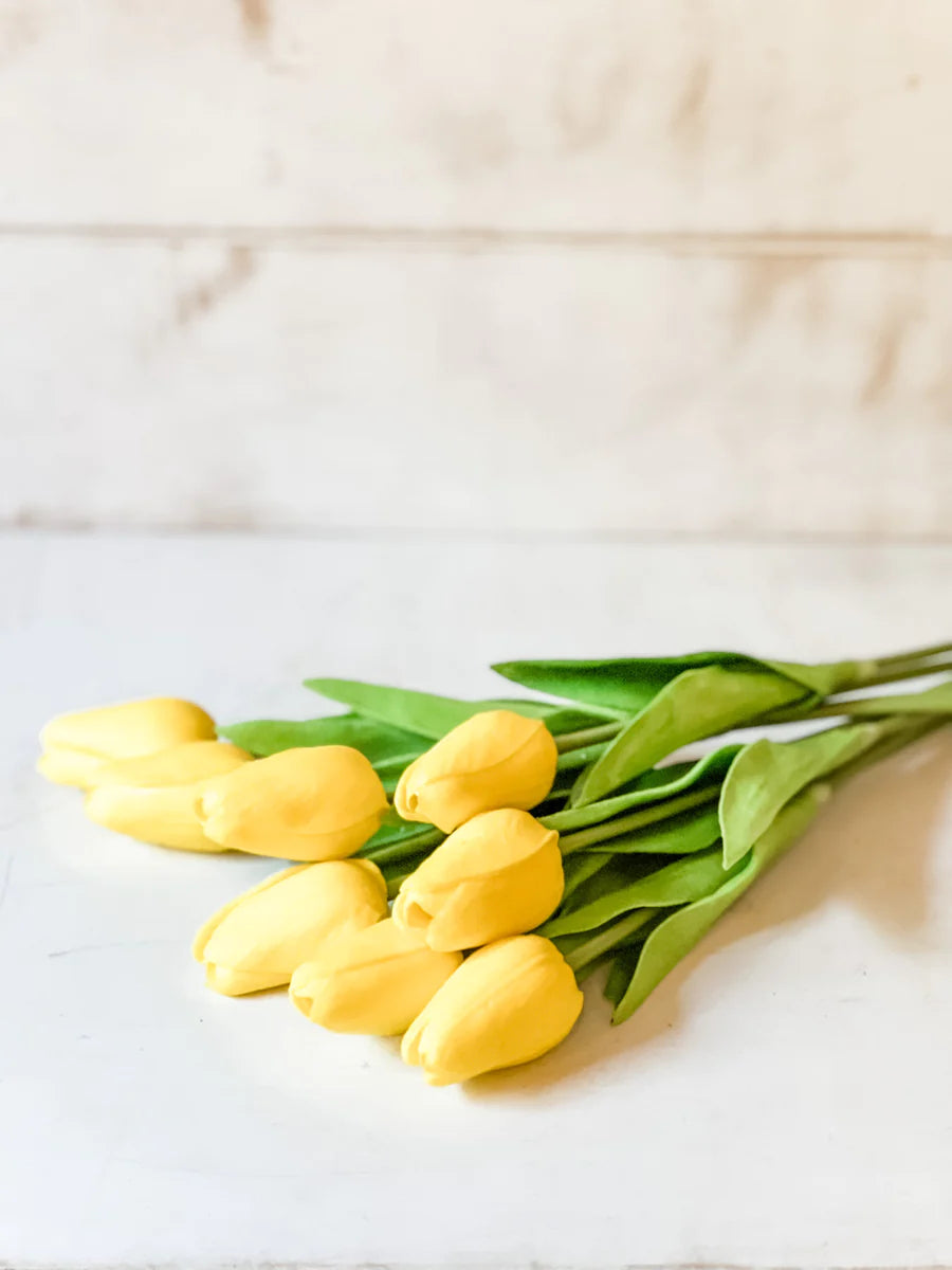 Real Touch Light Yellow Mini Tulip