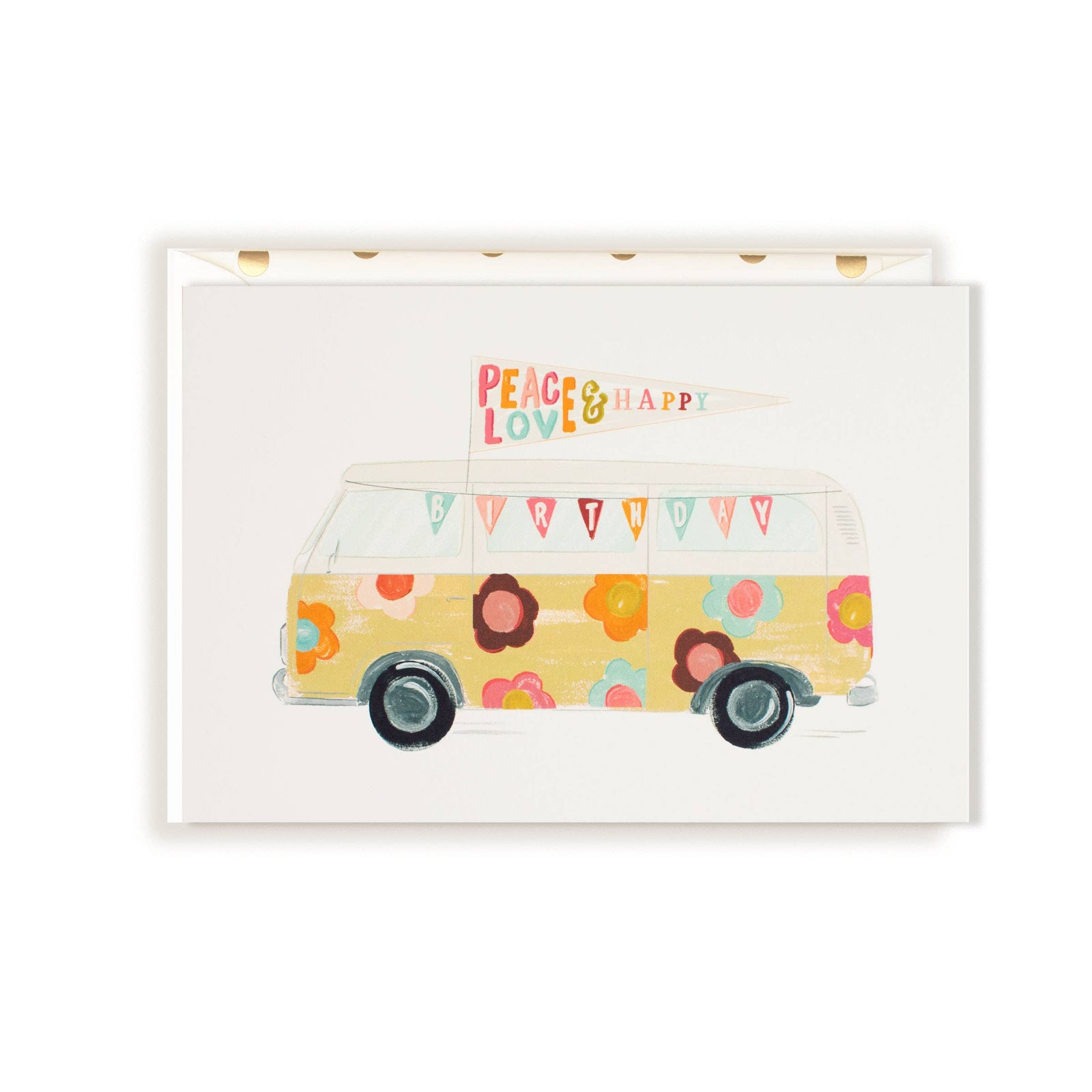 Peace Love Happy Birthday Card