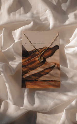 A Worshipping People Flower Pendant Necklace