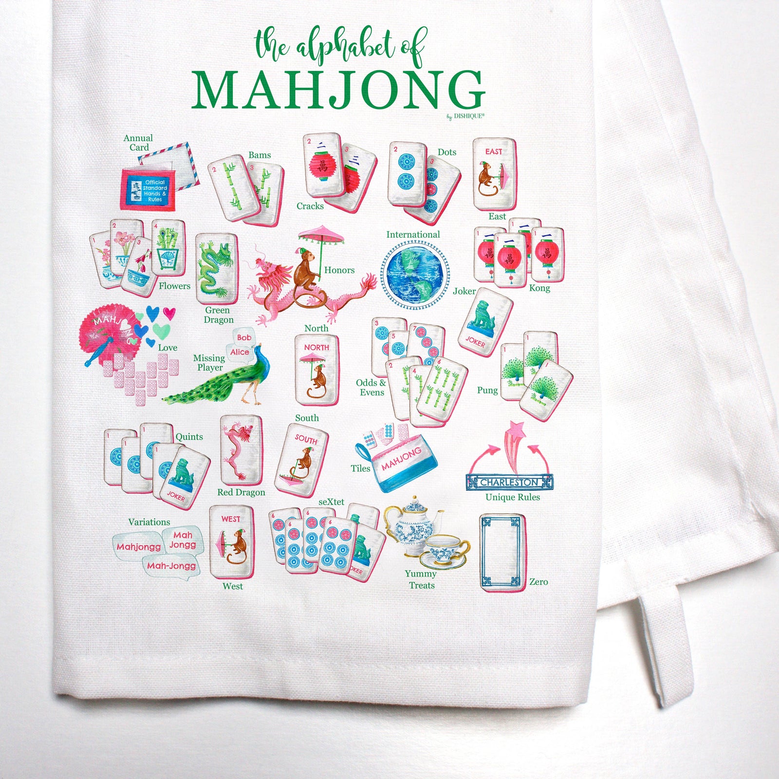 Mahjong Tea Towel
