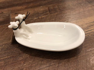 Bathtub ceramic soap dish