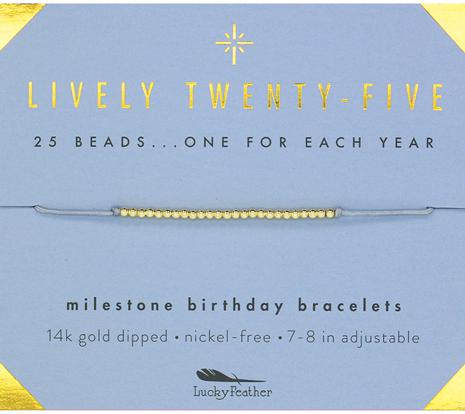 Milestone Birthday Bracelet - GOLD - Twenty-Five