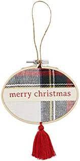 Plaid Embroidery Hoop Ornament