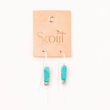 Rectangle Stone Thread Earrings