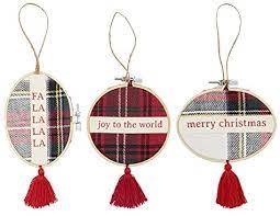 Plaid Embroidery Hoop Ornament