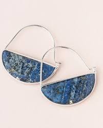 Stone Prism Hoop Earrings