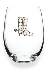 Cowboy Boot Stemless Wine Glass